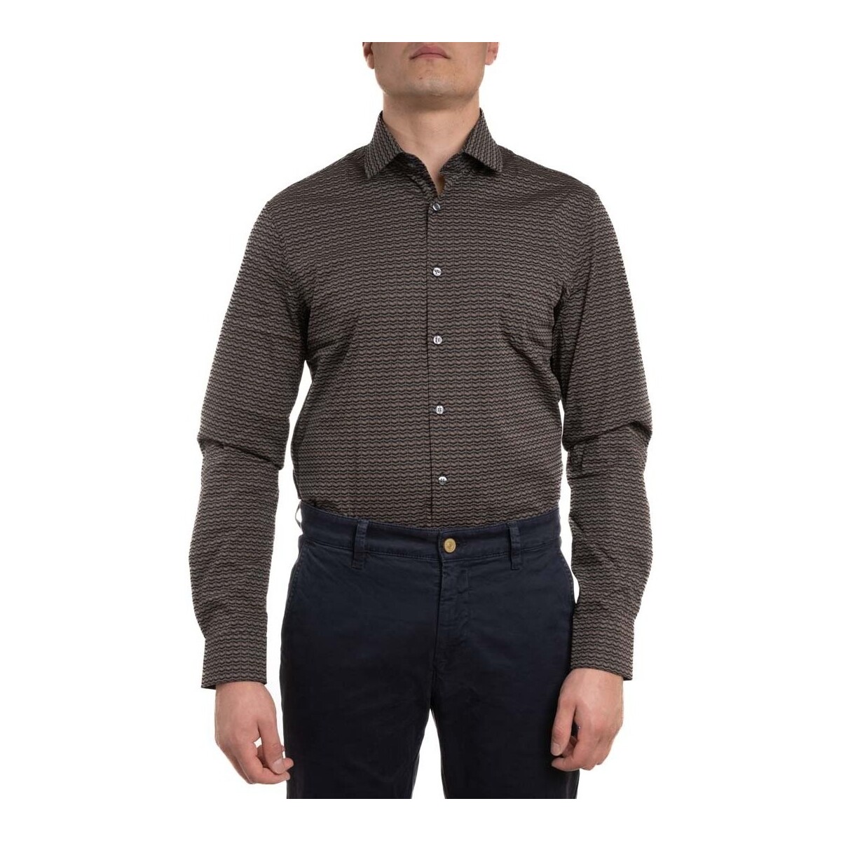 Vêtements Homme Chemises manches longues Calvin Klein Jeans K10K112105 Marron