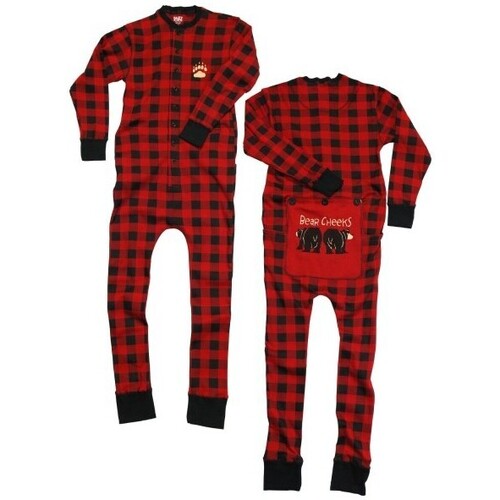 Vêtements Homme Pyjamas / Chemises de nuit Lazyone - Pyjama une pièce Bear cheeks adulte Rouge