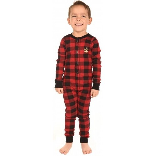 Vêtements Garçon Pyjamas / Chemises de nuit Lazyone - Pyjama une pièce Bear cheeks enfant Rouge