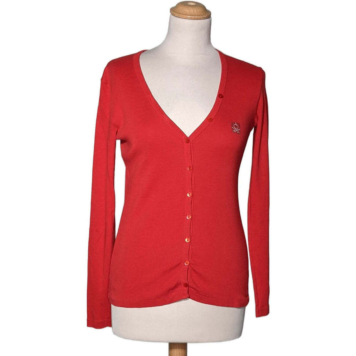Vêtements Femme Gilets / Cardigans Benetton gilet femme  36 - T1 - S Rouge Rouge