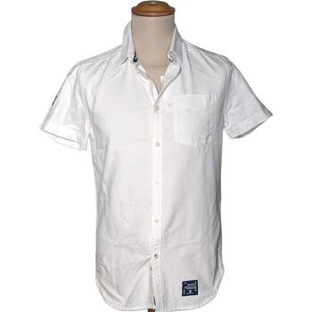 Vêtements Homme Chemises manches longues Superdry 36 - T1 - S Blanc