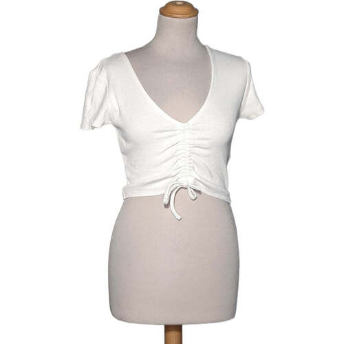 Vêtements Femme Jean Droit Femme 32 Bleu Zara top manches courtes  38 - T2 - M Blanc Blanc