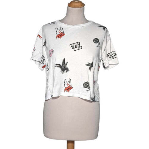 Vêtements Femme T-shirts & Polos H&M top manches courtes  38 - T2 - M Blanc Blanc