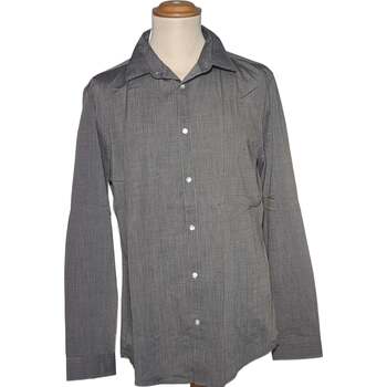 chemise h&m  chemise manches longues  40 - t3 - l gris 