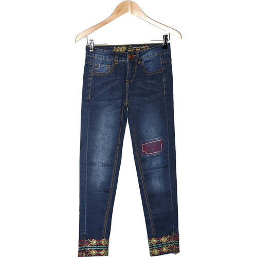 Vêtements Femme drawstring Jeans Desigual jean slim femme  34 - T0 - XS Bleu Bleu