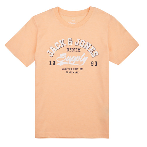 Vêtements Garçon T-shirts PFN manches courtes Jack & Jones JJELOGO TEE SS NECK 2 COL 23/24 NOOS JNR Orange
