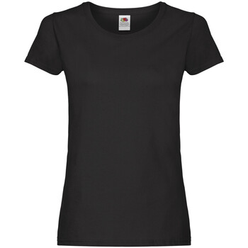 Vêtements Femme Track & Field long sleeves antiviral T-shirt Fruit Of The Loom 61420 Noir