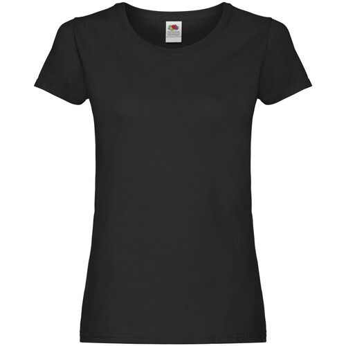 Vêtements Femme T-shirts manches longues Fruit Of The Loom 61420 Noir