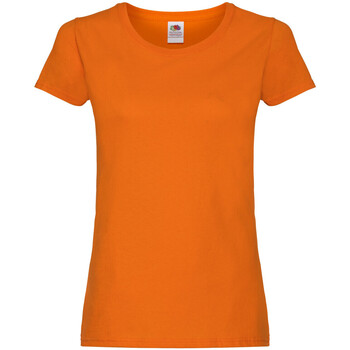 Vêtements Femme T-shirts manches longues Fruit Of The Loom 61420 Orange