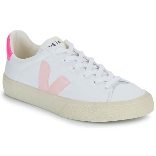 Chaussures Femme Baskets calcoes Veja CAMPO CANVAS Blanc / Rose