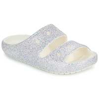 Chaussures Fille Marques à la une Crocs Classic Glitter Sandal v2 K Blanc / Glitter