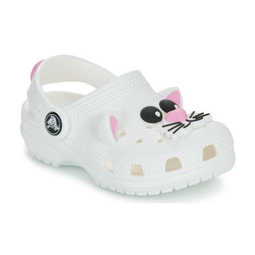 Chaussures Enfant Sabots Crocs Classic IAM Cat flip T Blanc / Rose
