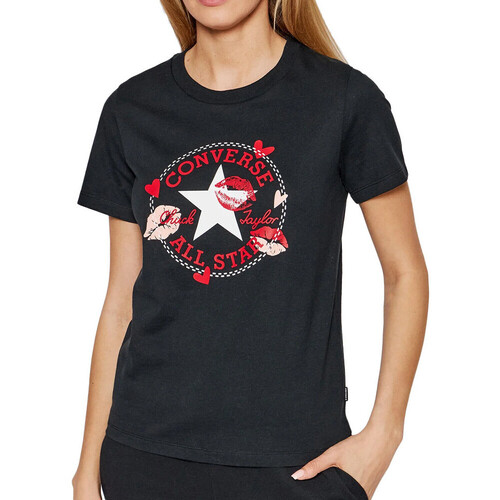 Vêtements Femme T-shirts manches courtes Converse 10024035-A01 Noir