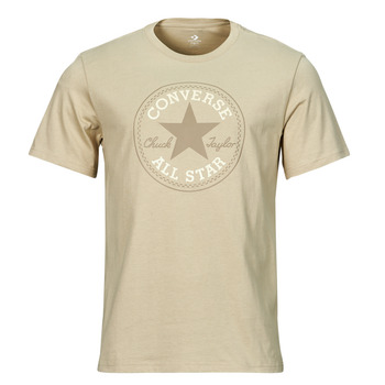 Vêtements T-shirts manches courtes Edition Converse CHUCK PATCH TEE BEACH STONE / WHITE Beige