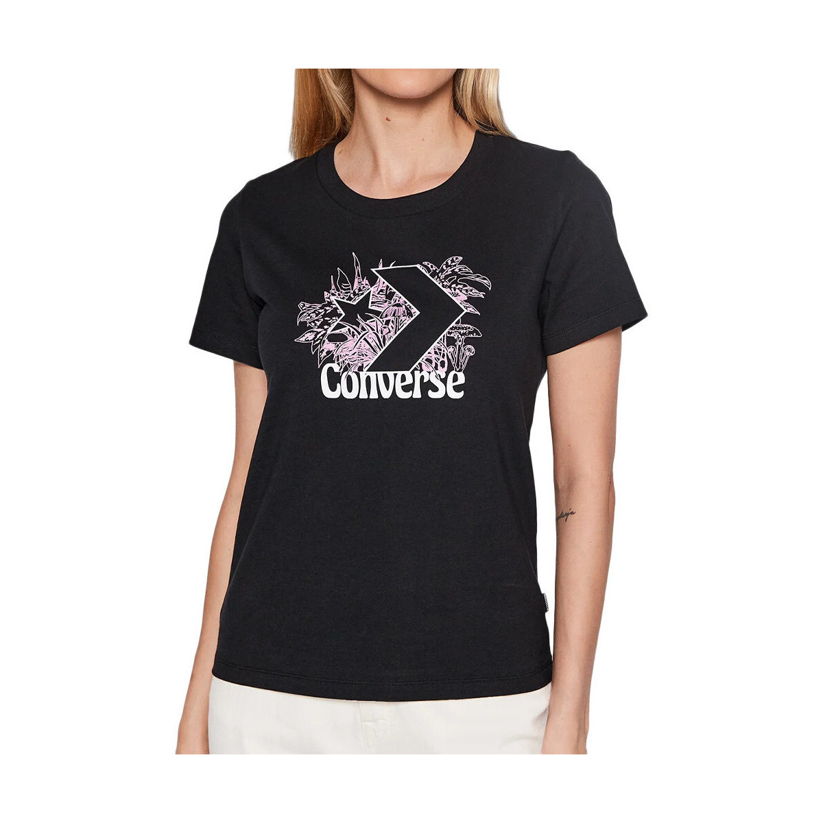 Vêtements Femme T-shirts & Polos Converse 10023219-A01 Noir