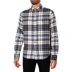 Vêtements Homme Chemises manches longues Gant Chemise à carreaux en flanelle à carreaux Beige