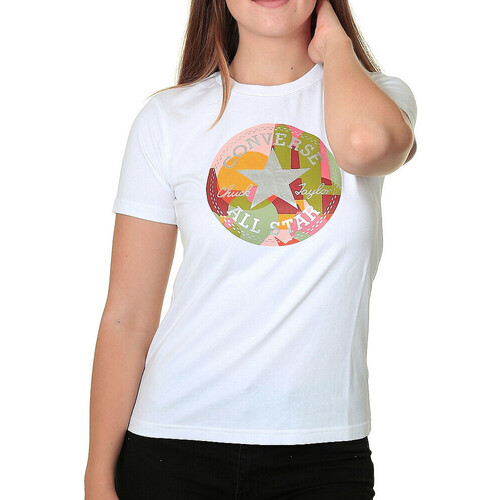 Vêtements Femme T-shirts manches courtes Converse 10024800-A02 Blanc