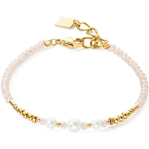Montres & Bijoux Femme Bracelets Coeur De Lion Bracelet  Drops perles d'eau douce Jaune
