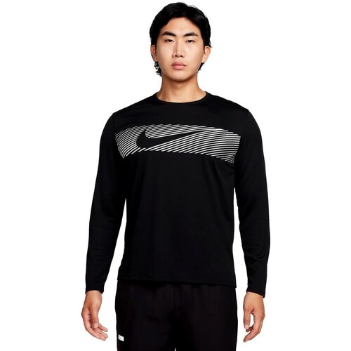 Vêtements Homme T-shirts manches longues Nike CAMISETA  RUNNING MILER FLASH FB8552 Noir