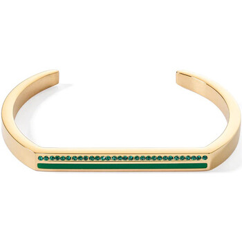 Montres & Bijoux Femme Bracelets Coeur De Lion Bracelet jonc  Cuff Square doré/vert Jaune
