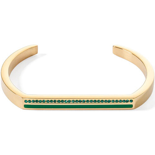 La Bottine Souri Femme Bracelets Coeur De Lion Bracelet jonc  Cuff Square doré/vert Jaune