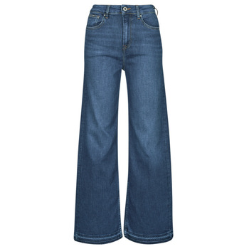 Vêtements Femme DRESS M08 CROCHET FIL Pepe jeans WIDE LEG JEANS UHW Bleu