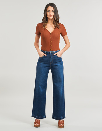 Pepe lace-panel jeans WIDE LEG lace-panel JEANS UHW