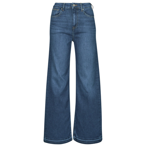 Vêtements Femme Mini Jeans flare / larges Pepe Mini jeans WIDE LEG Mini JEANS UHW Bleu