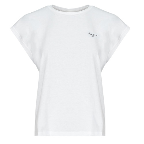 Vêtements Femme T-shirts manches courtes Pepe JEANS brod BLOOM Blanc