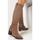Chaussures Femme Bottes Vera Collection Bottes Cowboy Style Santiags, Taupe Beige
