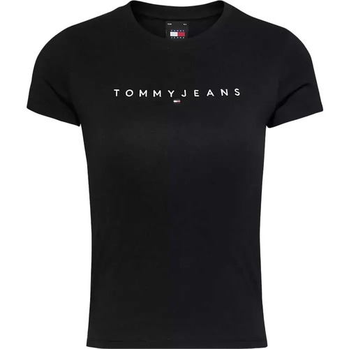 Vêtements Femme T-shirts manches courtes Tommy Jeans Linear W Noir