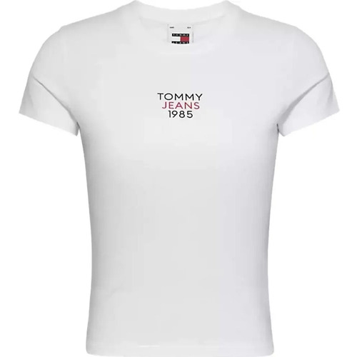 Vêtements Femme T-shirts manches courtes Tommy Jeans Slim Essential Blanc