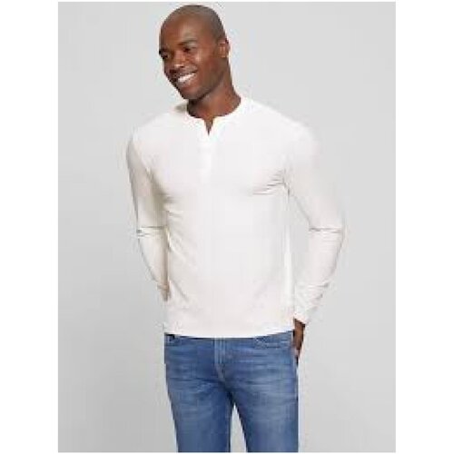 Vêtements Homme T-shirts manches longues Guess Portfele M3BP24 KBWH2 Blanc