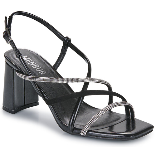 Chaussures Femme Sandales et Nu-pieds Menbur 24886 Noir / Argenté