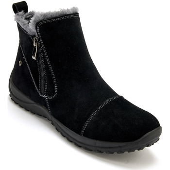Chaussures Femme Bottines Pediconfort Boots ASICS double zip fourrées Noir