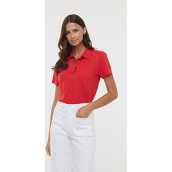 Vêtements Black Polos manches courtes Lee Cooper Polo BAELLE Ruby Red Rouge