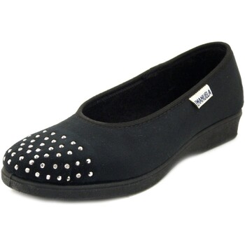 Chaussures Femme Chaussons Emanuela pour les étudiants, Textile Velour-2024 Noir