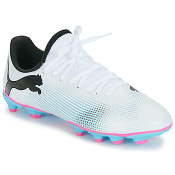 Chaussures Fille Football Puma FUTURE 7 softride FG/AG Jr Blanc / Argent