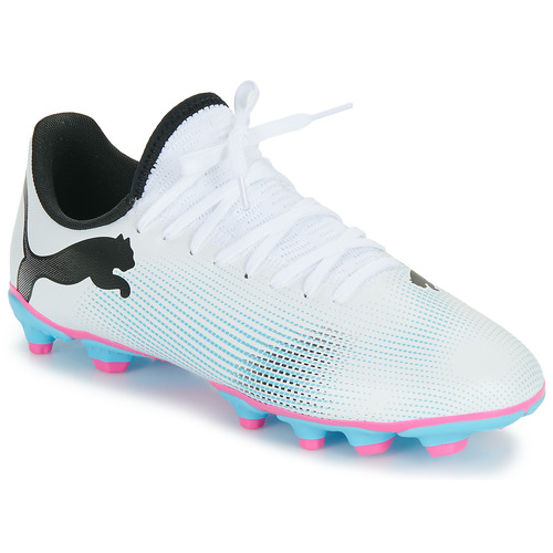 Chaussures Fille Football spring Puma FUTURE 7 PLAY FG/AG Jr Blanc / Argent