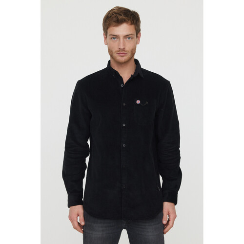 Vêtements Homme Chemises manches longues Lee Cooper Marni abstract-print long-sleeve dress Noir