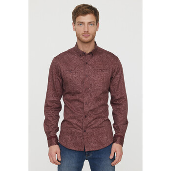 Vêtements Homme Chemises manches longues Lee Cooper Grey Denim Shirt With Logo Rouge