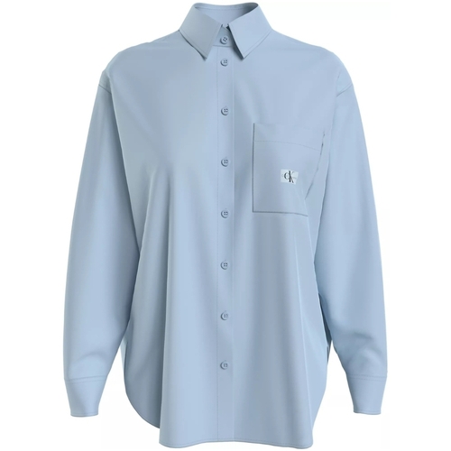 Vêtements Femme Chemises / Chemisiers Calvin Klein jacket Jeans Chemise femme  Ref 61738 Bleu ciel Bleu