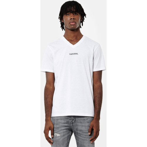 Vêtements Homme T-shirts neck manches courtes Kaporal SETER Blanc
