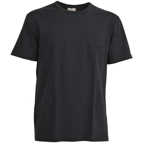 Vêtements Homme Beigefarbenes Kurzarm-T-Shirt mit aufgesticktem Woolrich cfwote0094mrut2926-3989 Bleu
