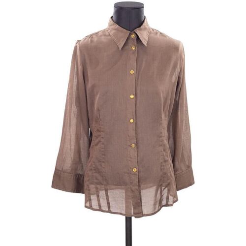 Vêtements Femme Débardeurs / T-shirts sans manche tulle-layered Jean Paul Gaultier Chemise en coton Marron