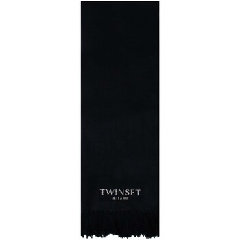 Accessoires textile Femme Echarpes / Etoles / Foulards Twin Set Sciarpa In Maglia Con Logo Twinset Termoadesivo Noir