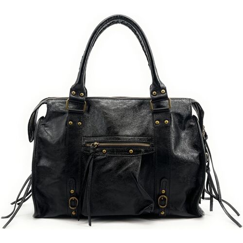 Sacs Femme Gentry Portofino loop-handle leather tote bag Oh My Bag SANDSTORM Noir