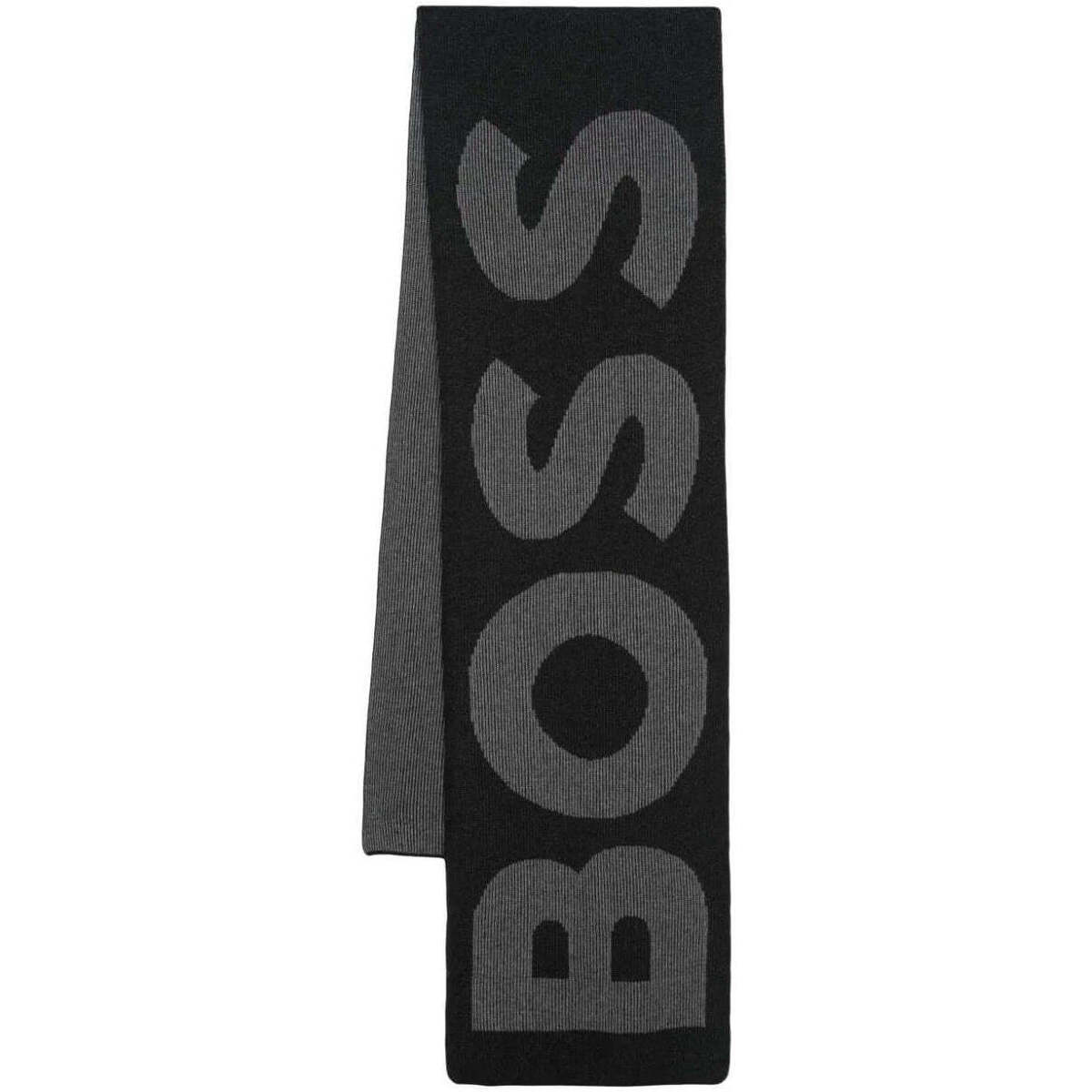 Accessoires textile Homme Bonnets BOSS Echarpe logo  noire en laine Noir