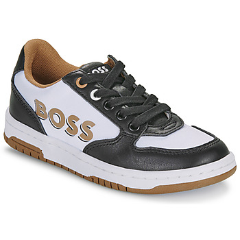 Chaussures Garçon Baskets basses BOSS CASUAL J50861 Noir / Blanc / Camel