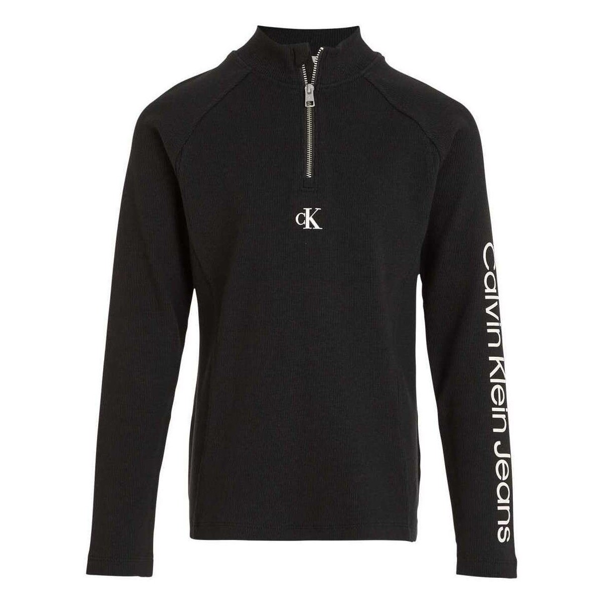 Vêtements Fille T-shirts manches courtes Calvin Klein Jeans 153202VTAH23 Noir
